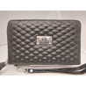 Billetera dama doble cierre color negro matelasse