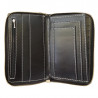Billetera dama doble cierre color negro matelasse