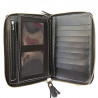 Billetera dama doble cierre color negro matelasse