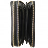 Billetera dama doble cierre color negro matelasse