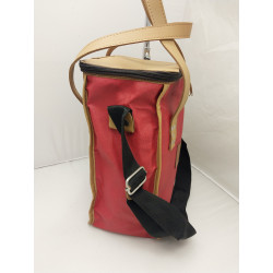Porta botellas 4 divisiones con correa sintético rojo