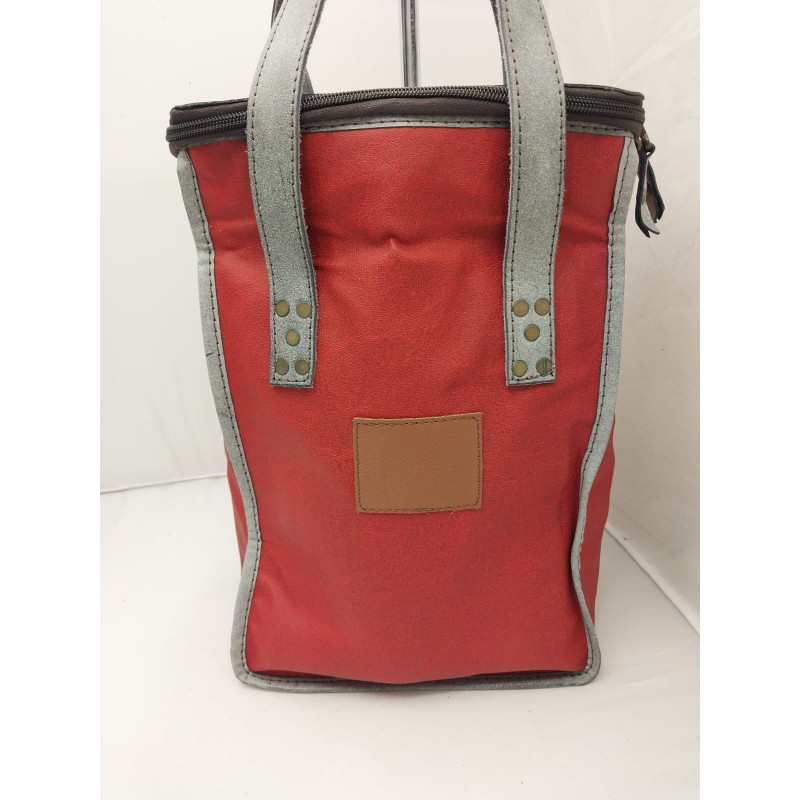 Porta botellas 4 divisiones sintético rojo