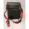 Morral Francesco negro con vivos y correa roja