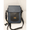 Morral Francesco color azul con tapa y correa en negro