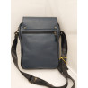 Morral Francesco color azul con tapa y correa en negro