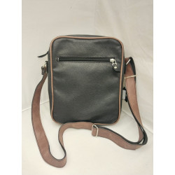 Morral Lorenzo negro con vivos y correa marrón
