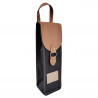Porta botellas simple tela arpillera yute negro