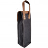 Porta botellas simple tela arpillera yute negro