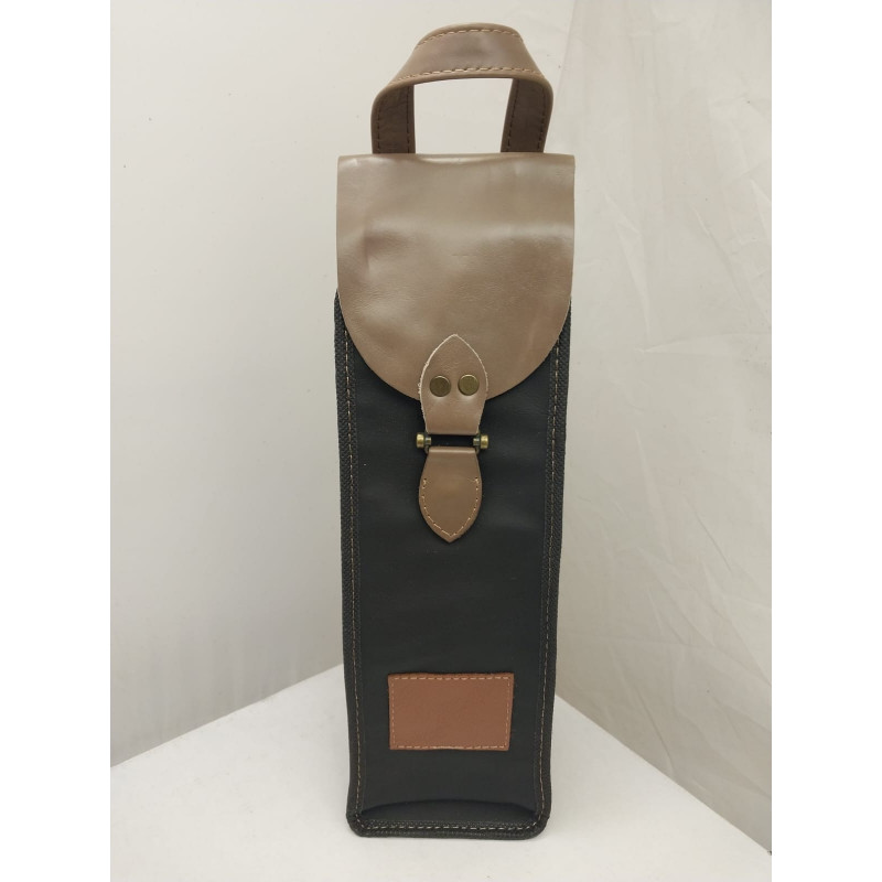 Porta botellas simple sintético negro