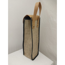 Porta botellas simple tela arpillera yute