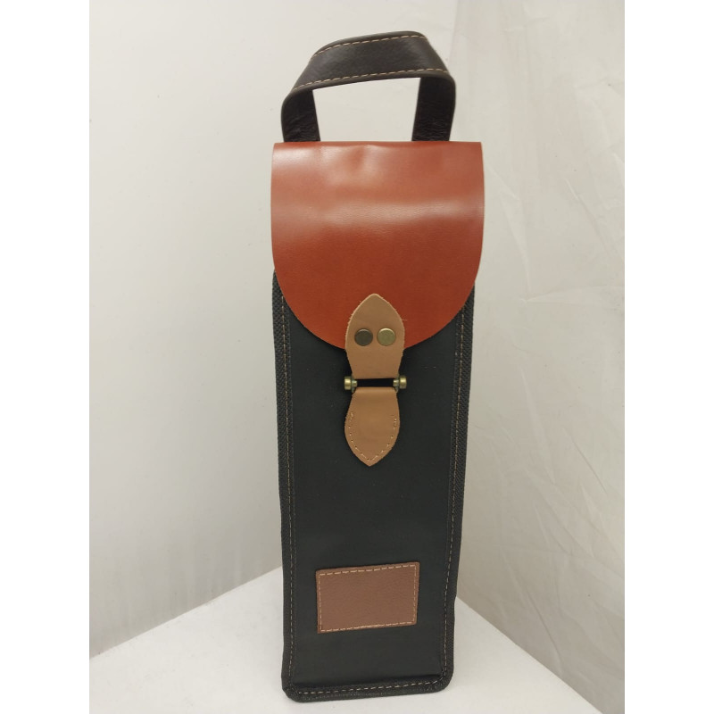 Porta botellas simple sintético negro