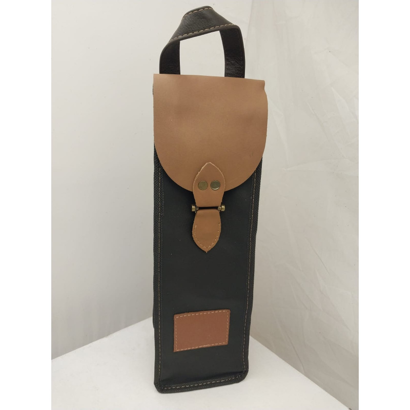 Porta botellas simple sintético negro