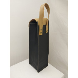 Porta botellas simple sintético negro