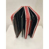 Billetera dama doble cierre animal print rojo