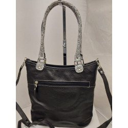 Cartera Allegra cuero negro combinado