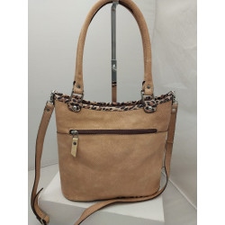 Cartera Allegra cuero marrón y animal print