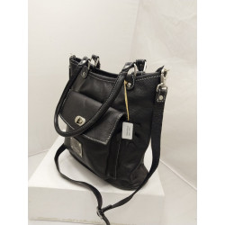 Cartera Allegra cuero negro graneado