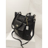 Cartera Allegra cuero negro graneado