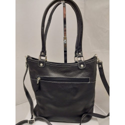 Cartera Allegra cuero negro graneado