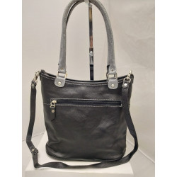 Cartera Allegra cuero negro combinado