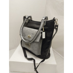Cartera Allegra cuero negro combinado