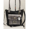 Cartera Allegra cuero negro combinado