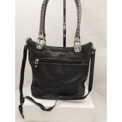 Cartera Allegra cuero negro combinado