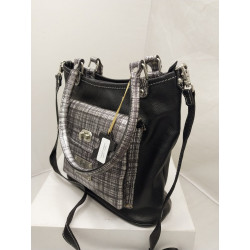 Cartera Allegra cuero negro combinado