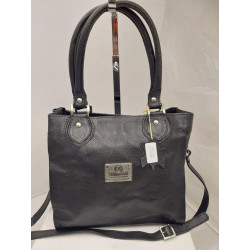 Cartera Leticia cuero negro