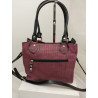 Cartera Leticia reptil bordó y negro