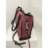 Cartera Leticia reptil bordó y negro