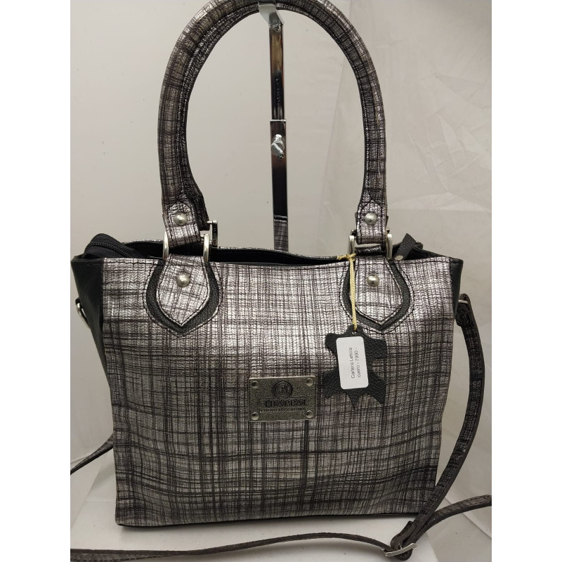 Cartera Leticia cuero estampado