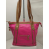 Cartera Alessia cuero fucsia y marrón