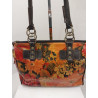 Cartera Belina cuero estampado floreado