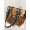 Cartera Belina cuero estampado floreado
