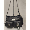 Cartera Atenea cuero graneado negro
