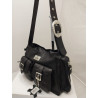 Cartera Atenea cuero graneado negro