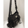 Cartera Atenea cuero graneado negro