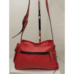 Cartera Atenea cuero graneado rojo
