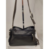 Cartera Atenea cuero graneado negro y marrón