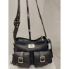 Cartera Atenea cuero graneado negro y marrón