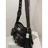 Cartera Atenea cuero graneado negro y marrón