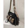 Cartera Atenea cuero graneado negro combinado