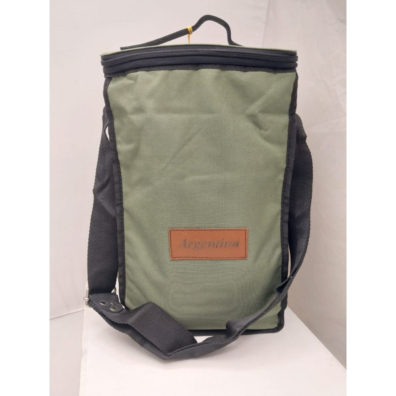 Porta termos con tapa en cordura verde