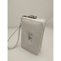 Billetera dama doble cierre color beige
