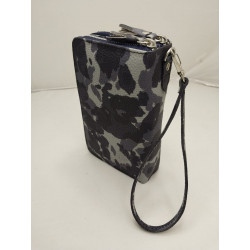 Billetera dama doble cierre cuero color militar