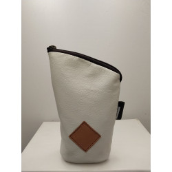 Yerbero de cuero color blanco