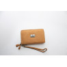 Billetera dama doble cierre color flor suela