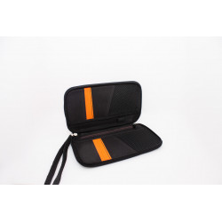 Porta pasaportes porta voucher cordura negro y naranja