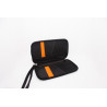 Porta pasaportes porta voucher cordura negro y naranja